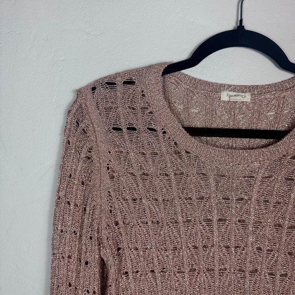 Pilcro Long-Sleeve Open-Stitch Netting Sweater Size S Sparkle - Picture 4 of 6